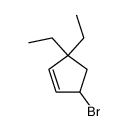 5-bromo-3,3-diethylcyclopentene结构式