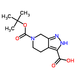 6H-吡唑[3,4-C]1,4,5,7-四氢吡啶-3,6-羧酸6-(1,1-二甲基乙基)酯结构式