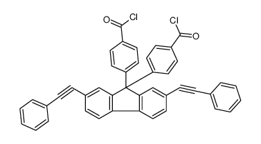 4-[9-(4-carbonochloridoylphenyl)-2,7-bis(2-phenylethynyl)fluoren-9-yl]benzoyl chloride结构式