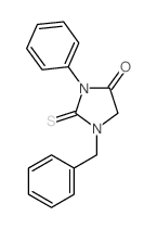 1-benzyl-3-phenyl-2-sulfanylidene-imidazolidin-4-one结构式