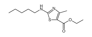 ETHYL 4-METHYL-2-(PENTYLAMINO)-1,3-THIAZOLE-5-CARBOXYLATE结构式