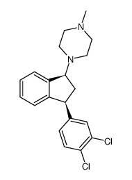 (+)-cis-1-(3-(3,4-dichlorophenyl)indan-1-yl)-4-methylpiperazine结构式