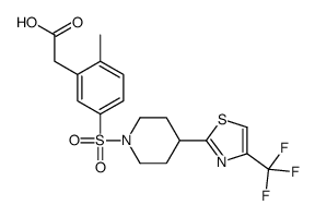 2-[2-methyl-5-[4-[4-(trifluoromethyl)-1,3-thiazol-2-yl]piperidin-1-yl]sulfonylphenyl]acetic acid Structure