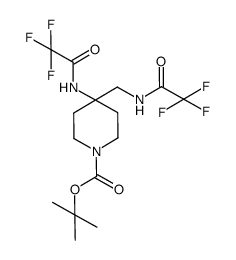 4-(2,2,2-trifluoro-acetylamino)-4-[(2,2,2-trifluoro-acetylamino)-methyl]-piperidine-1-carboxylic acid tert-butyl ester Structure