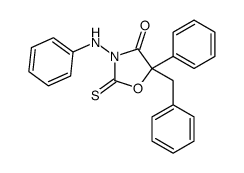 3-anilino-5-benzyl-5-phenyl-2-sulfanylidene-1,3-oxazolidin-4-one结构式