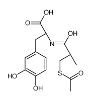 (2S)-2-[(3-acetylsulfanyl-2-methylpropanoyl)amino]-3-(3,4-dihydroxyphenyl)propanoic acid Structure