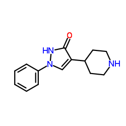 1-Phenyl-4-(4-piperidinyl)-1,2-dihydro-3H-pyrazol-3-one结构式