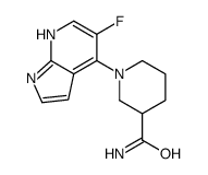 1-(5-fluoro-1H-pyrrolo[2,3-b]pyridin-4-yl)piperidine-3-carboxamide结构式