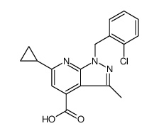 1H-Pyrazolo[3,4-b]pyridine-4-carboxylic acid, 1-[(2-chlorophenyl)methyl]-6-cyclopropyl-3-methyl Structure