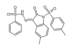 N-[(E)-[5-methyl-1-(4-methylphenyl)sulfonyl-2-oxoindol-3-ylidene]amino]benzenesulfonamide Structure
