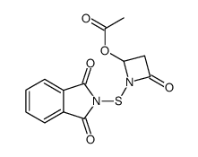 Acetic acid 1-(1,3-dioxo-1,3-dihydro-isoindol-2-ylsulfanyl)-4-oxo-azetidin-2-yl ester Structure