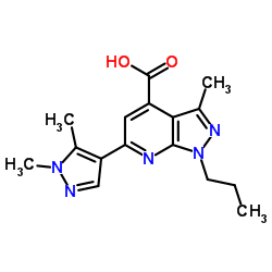 6-(1,5-DIMETHYL-1 H-PYRAZOL-4-YL)-3-METHYL-1-PROPYL-1 H-PYRAZOLO[3,4-B ]PYRIDINE-4-CARBOXYLIC ACID结构式