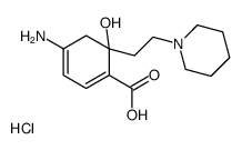 4-amino-6-hydroxy-6-(2-piperidin-1-ylethyl)cyclohexa-1,3-diene-1-carboxylic acid,hydrochloride Structure