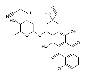 2-[[6-[(3-acetyl-3,5,12-trihydroxy-10-methoxy-6,11-dioxo-2,4-dihydro-1H-tetracen-1-yl)oxy]-3-hydroxy-2-methyloxan-4-yl]amino]acetonitrile结构式