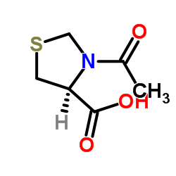 (4S)-3-Acetyl-1,3-thiazolidine-4-carboxylic acid结构式