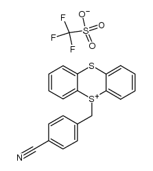 p-cyanobenzylthianthrenesulfonium trifluoromethanesulfonate Structure