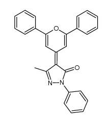 2,6-diphenyl-4-(1-phenyl-3-methyl-5-pyrazolon-4-ylidene)-pyranilidene Structure