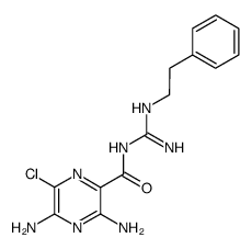 3,5-diamino-6-chloro-pyrazine-2-carboxylic acid phenethylcarbamimidoyl-amide Structure