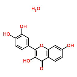 2-(3,4-Dihydroxyphenyl)-3,7-dihydroxy-4H-chromen-4-one hydrate Structure