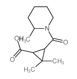 2,2-Dimethyl-3-[(2-methylpiperidin-1-yl)carbonyl]-cyclopropanecarboxylic acid结构式