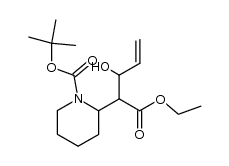 ethyl 1-tert-butoxycarbonyl-α-(1-hydroxy-2-propenyl)piperidine-2-acetate结构式
