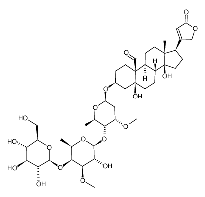 strophanthidin β-D-glucosyl-(1 -> 4)-β-D-digitaloside (apobasinoside)结构式