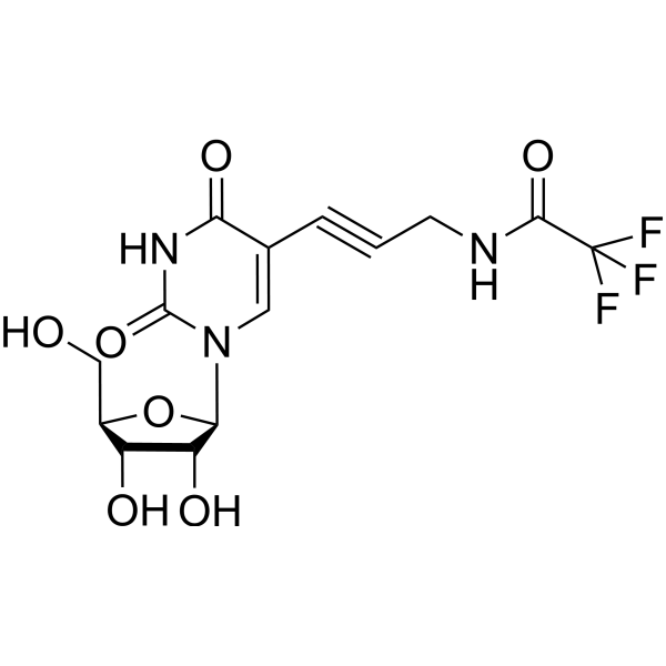 5-[3-[(2,2,2-Trifluoroacetyl)amino]-1-propyn-1-yl]uridine Structure