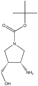 tert-butyl (3R)-3-aMino-4-(hydroxyMethyl)pyrrolidine-1-carboxyla structure