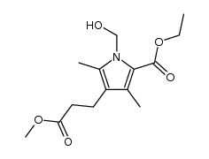ethyl 1-(hydroxymethyl)-4-(2-(methoxycarbonyl)-ethyl)-3,5-dimethylpyrrole-2-carboxylate Structure