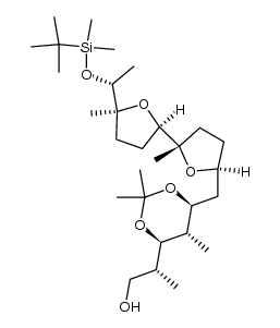 (R)-2-{(4R,5S,6S)-6-[[(2S,2'R,5'S)-5'-[(R)-1-(tert-butyldimethylsilyloxy)ethyl]-2,5'-dimethyl-octahydro-2,2'-bifuran-5-yl]methyl]-2,2,5-trimethyl-1,3-dioxan-4-yl}propan-1-ol Structure