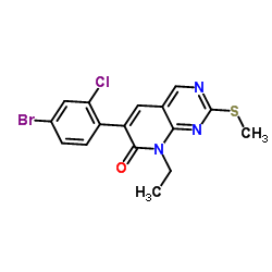 6-(4-Bromo-2-chlorophenyl)-8-ethyl-2-(methylsulfanyl)pyrido[2,3-d]pyrimidin-7(8H)-one Structure