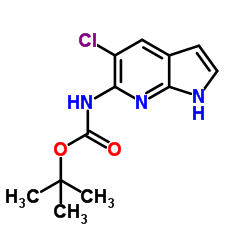 2-Methyl-2-propanyl (5-chloro-1H-pyrrolo[2,3-b]pyridin-6-yl)carbamate结构式