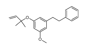 1-methoxy-3-((2-methylbut-3-en-2-yl)oxy)-5-phenethylbenzene结构式