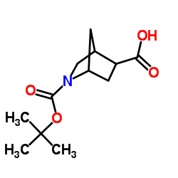 2-(叔丁氧羰基)-2-氮杂双环[2.2.1]庚烷-5-羧酸结构式