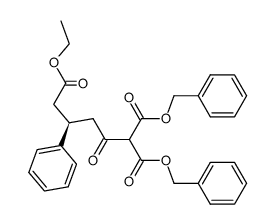 dibenzyl (S)-(4-ethoxycarbonyl-1-oxo-3-phenylbutyl) malonate结构式