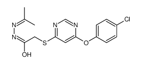 ((6-(4-Chlorophenoxy)-4-pyrimidinyl)thio)acetic acid (1-methylethylidene)hydrazide Structure
