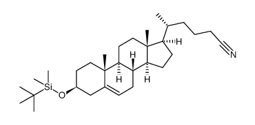 (3β)-3-[[(1,1-Dimethylethyl)dimethylsilyl]oxy]-26,27-dinorcholest-5-ene-25-nitrile结构式