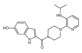 (6-hydroxy-1H-indol-2-yl)-[4-[3-(propan-2-ylamino)pyridin-2-yl]piperazin-1-yl]methanone Structure