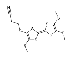 3-[[2-[4,5-bis(methylthio)-1,3-dithiol-2-ylidene]-5-(methylthio)-1,3-dithiol-4-yl]thio]-propanenitrile结构式