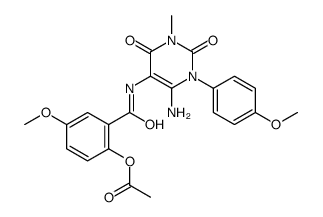 Benzamide,2-(acetyloxy)-N-[6-amino-1,2,3,4-tetrahydro-1-(4-methoxyphenyl)-3-methyl-2,4-dioxo-5-pyrimidinyl]-5-methoxy- Structure