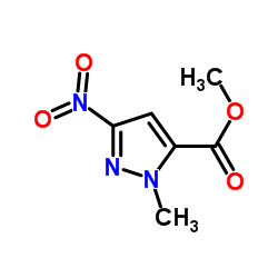 1-甲基-3-硝基-1H-吡唑-5-羧酸甲酯结构式