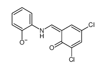 2-[(3,5-dichloro-6-oxocyclohexa-2,4-dien-1-ylidene)methylamino]phenolate结构式