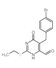 5-[(4-bromophenyl)methyl]-2-ethylsulfanyl-6-oxo-3H-pyrimidine-4-carbaldehyde结构式