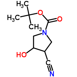 N-BOC-3-氰基-4-羟基吡咯烷结构式
