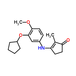 3-{[3-(Cyclopentyloxy)-4-methoxyphenyl]amino}-2-methyl-2-cyclopenten-1-one结构式