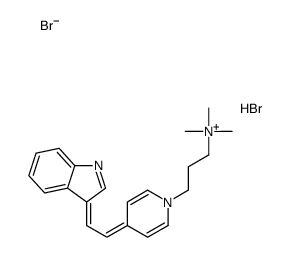 3-[4-[2-(1H-indol-3-yl)ethenyl]pyridin-1-ium-1-yl]propyl-trimethylazanium,dibromide Structure