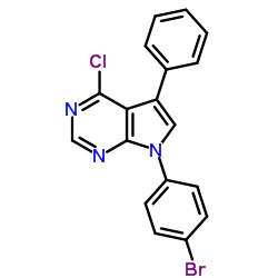 7-(4-Bromophenyl)-4-chloro-5-phenyl-7H-pyrrolo[2,3-d]pyrimidine结构式