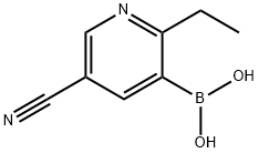 2-Ethyl-5-cyanopyridine-3-boronic acid结构式