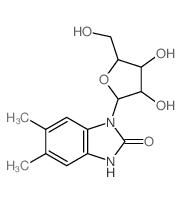 2-Benzimidazolinone,5,6-dimethyl-1-b-D-ribofuranosyl-(8CI) structure