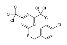 2-[(4-chlorophenyl)methylsulfanyl]-4,6-bis(trichloromethyl)-1,3,5-triazine结构式